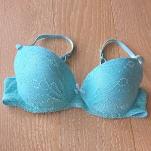 No Boundaries Lace Underwire Bra - Light Blue